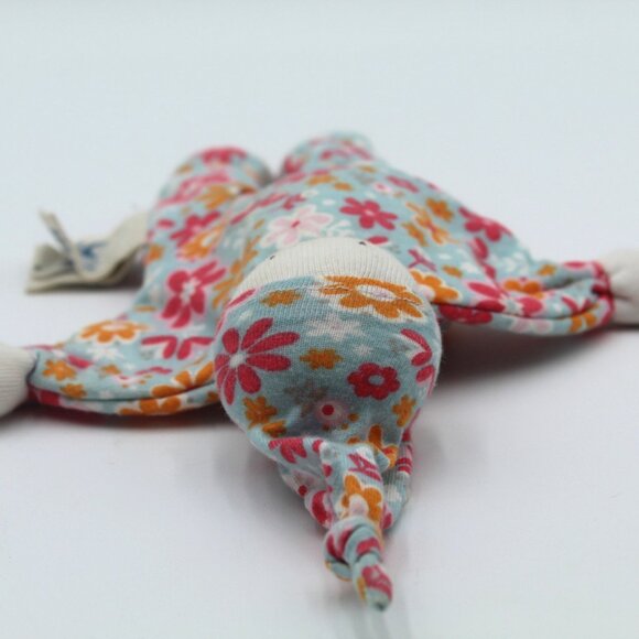 Under The Nile Organic Cotton Cloth Baby Doll Pink & Orange Flowers 9” Lovey Toy - Picture 6 of 6